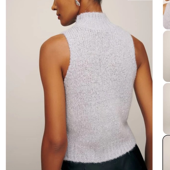 NEW with tags Reformation Saga Sleeveless Turtleneck Sweater – Light Gray - Picture 11 of 11